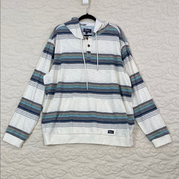 rtwc Hoodie Lightweight Striped Kangaroo Pocket Sz XL - Picture 1 of 9